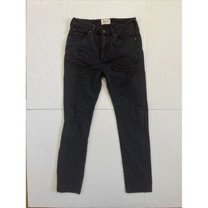 Rollas G Day Mate Rosco Jeans‎ Size 8 Tapered Skinny Fit Black Denim Distress